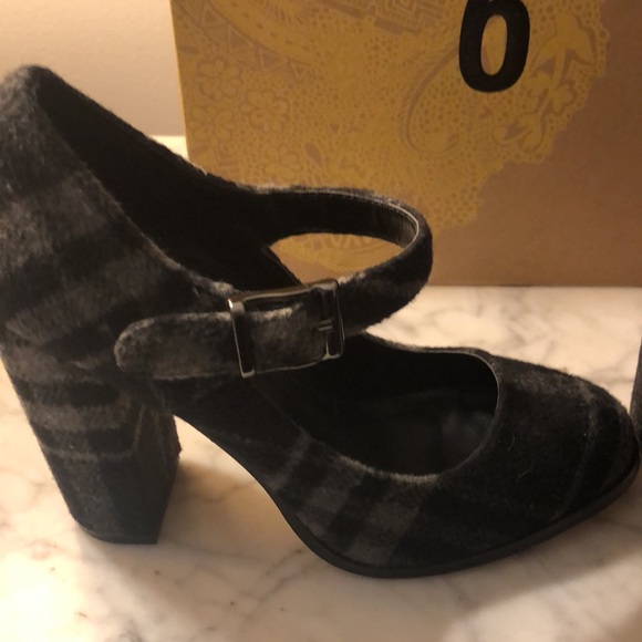 Mix No. 6 Grey flannel Mary Jane shoes with buckle - Picture 2 of 5